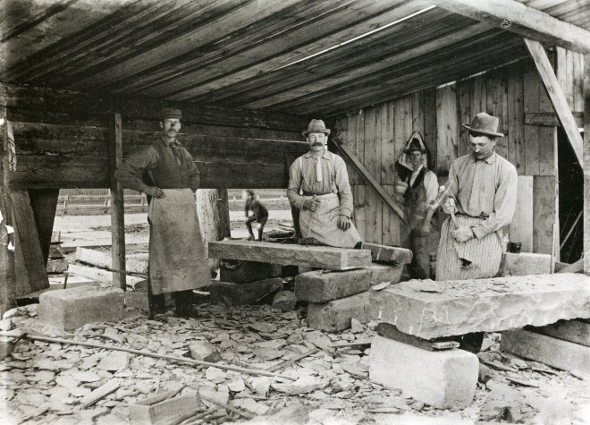 James Ballantyne_stones cutters at work, 1899