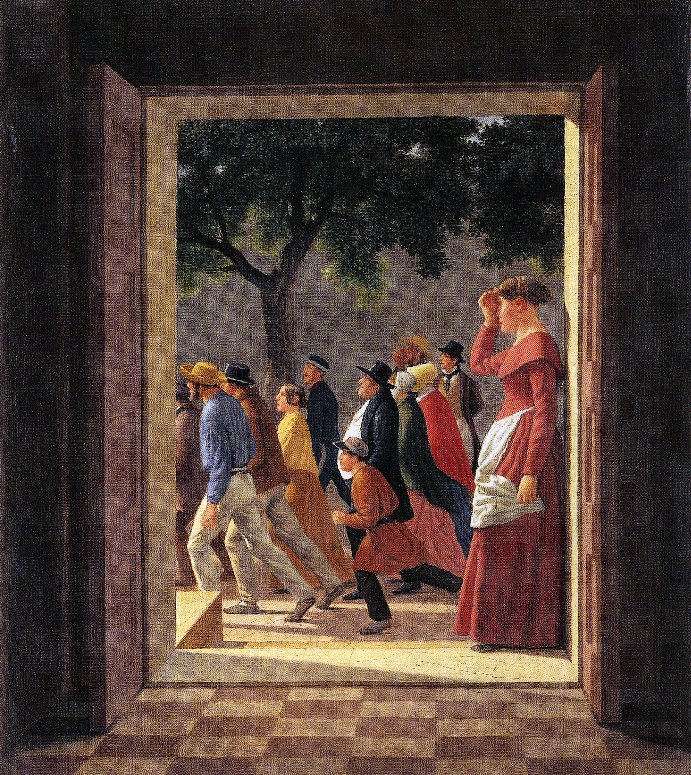 Eckersberg_View through a Doorway of Running Figures, 1845_p185