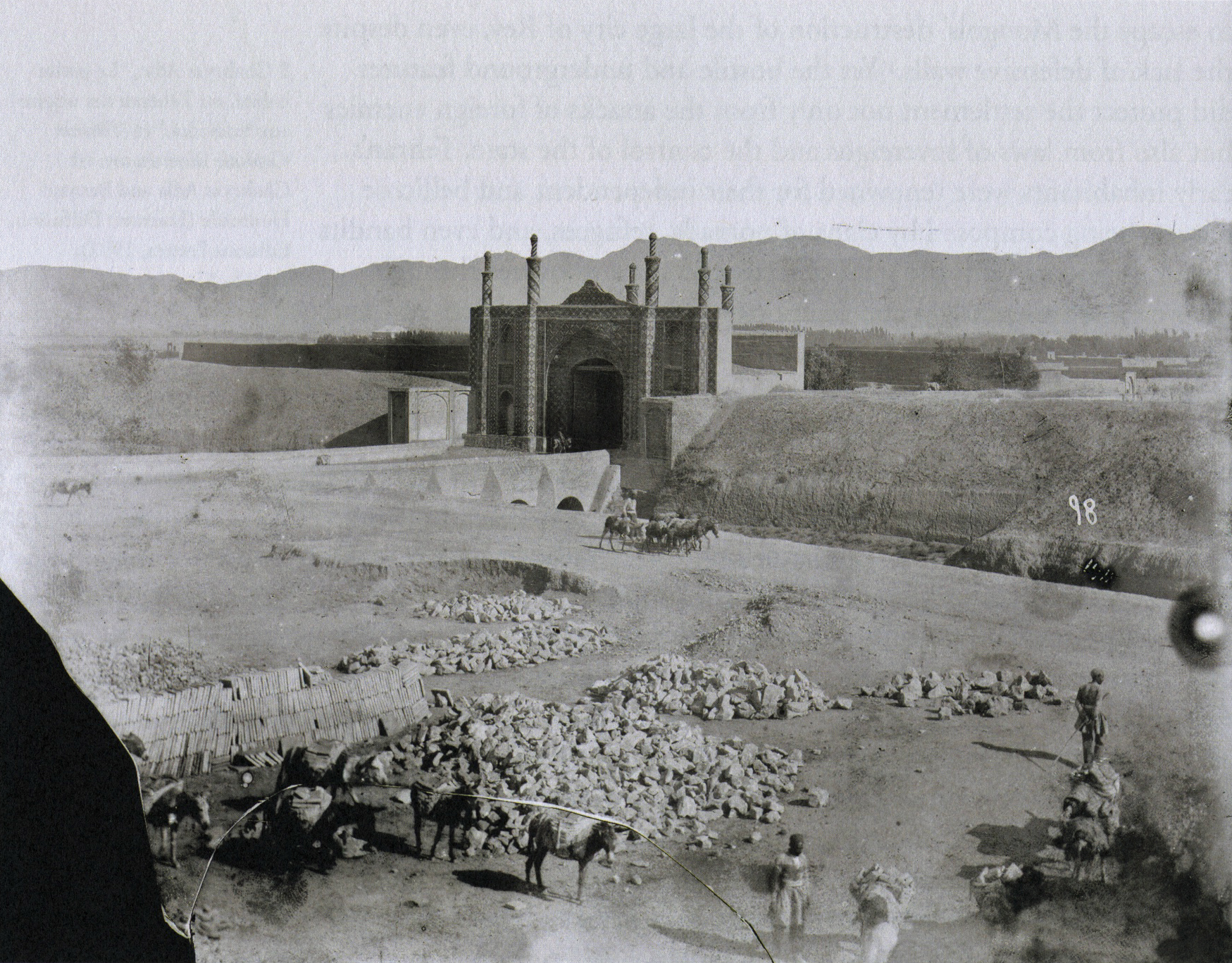 antoin sevruguin_dowlat gate, ne city gate, with alborz mountains, 1880-1930_p66